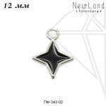 Подвески с черной эмалью 12 мм (родий)