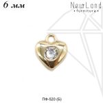 Подвеска сердечко 6 мм (золото)