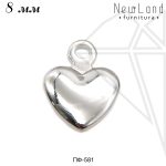 Подвеска сердечко 8 мм (родий)