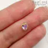Подвески сердечки с НЕЖНО-РОЗОВЫМИ фианитами 6 мм (золото)