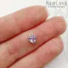 Подвески сердечки с НЕЖНО-РОЗОВЫМИ фианитами 6 мм (родий)