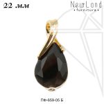 Подвеска капля ЧЕРНАЯ 22 мм (золото)