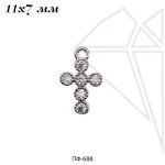 Подвеска крестик 11х7 мм (родий)