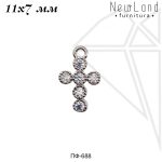 Подвеска крестик 11х7 мм (родий)