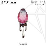 Подвеска капля 27,5 мм пурпурного цвета (родий)