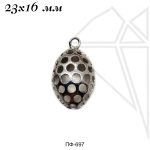Подвеска шишка 23х16 мм (родий)
