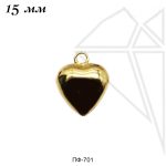 Подвеска сердце 15 мм (золото)