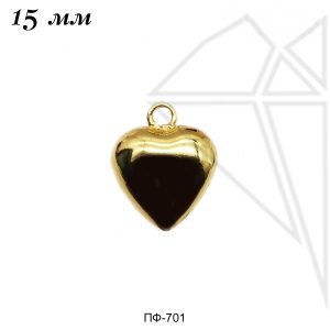 Подвеска сердце 15 мм (золото)