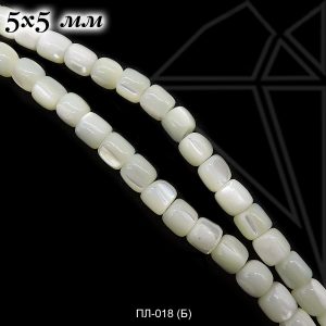 Перламутр белый "бочка" 5,5х6 мм 1/2 нити