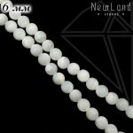 Перламутр белый круглый гладкий 1/2 нити 6 мм