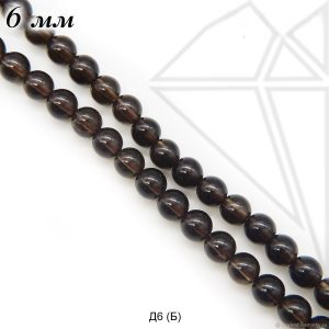 Раухтопаз круглый гладкий 6 мм 1/2 нити