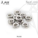 Разделительные бусины гладкие 3 мм 10 шт (родий)