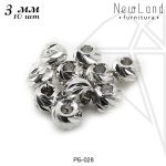 Разделительные бусины с огранкой 3 мм, 10 шт (родий)