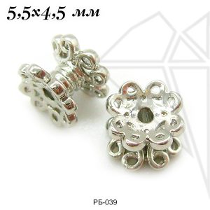 Разделительная бусина 5,5 мм (родий)