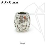 Разделительные бусины 5,5 мм (родий)