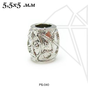 Разделительные бусины 5,5 мм (родий)