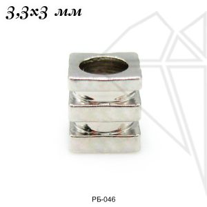 Разделительные бусины 3 мм (родий)