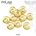 Разделительные бусины 2х5 мм, 10 шт (родий)