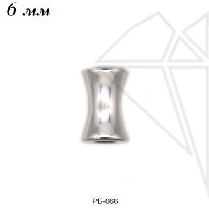 Бусина "косточка" 6 мм (родий)