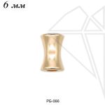 Бусина "косточка" 6 мм (золото)