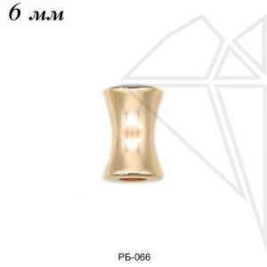 Бусина "косточка" 6 мм (золото)