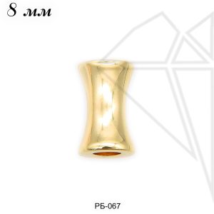 Бусина "косточка" 8 мм (золото)