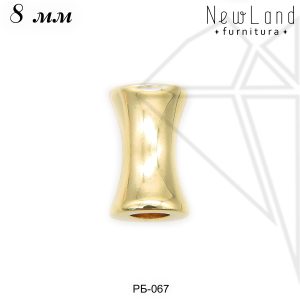 Бусина "косточка" 8 мм (золото)