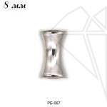 Бусина "косточка" 8 мм (родий)