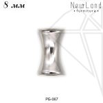 Бусина "косточка" 8 мм (родий)