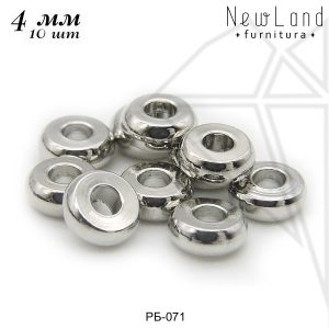 Разделительные бусины 4 мм, 10 шт (родий)