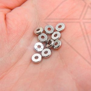 Разделительные бусины 8 мм, 10 шт (родий)