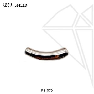 Разделительная бусина барочная жемчужина 20х4 мм (родий)