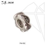 Разделительная бусина с фианитами 7,5 мм (родий)