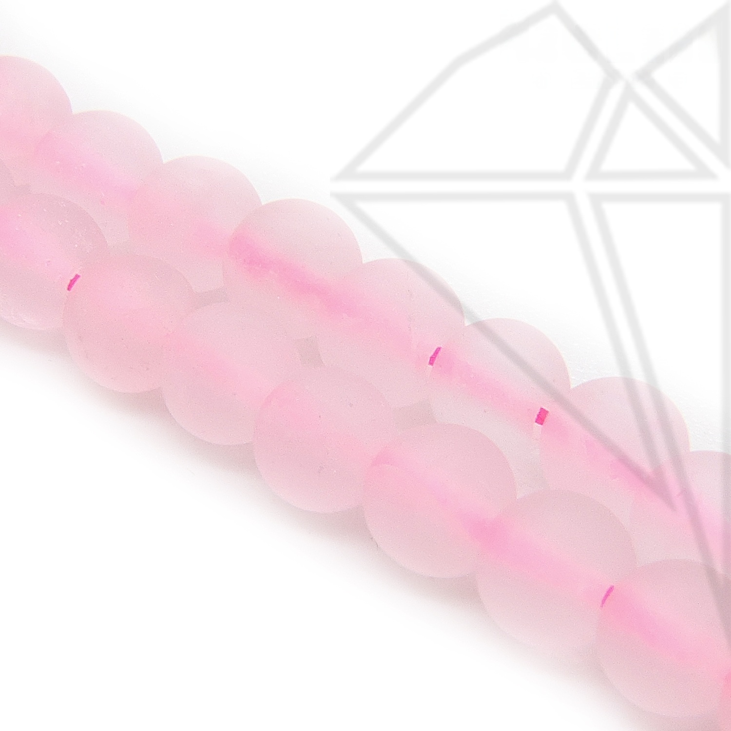 Кварц розовый круглый матовый 4 мм НИТЬ