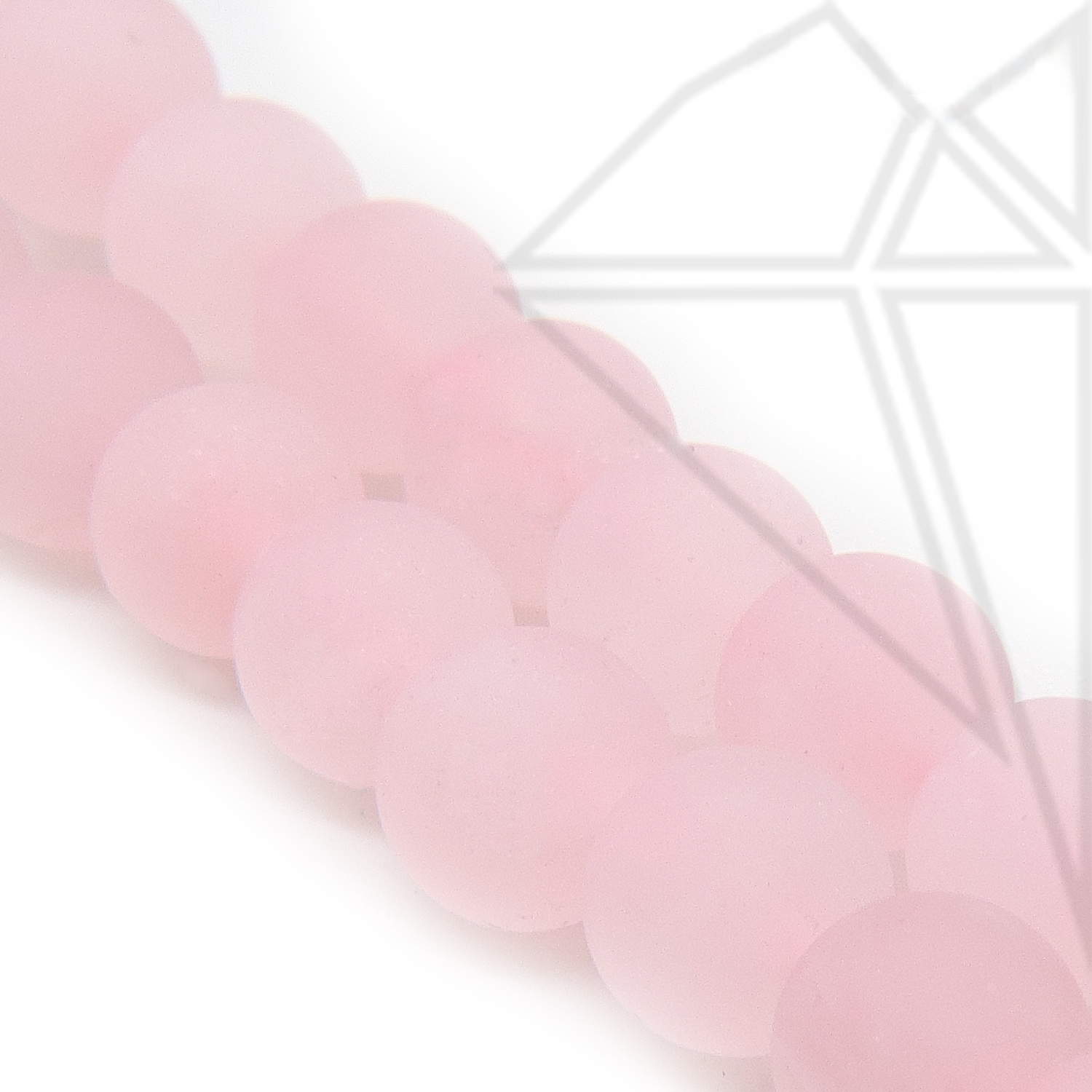 Кварц розовый круглый матовый 8 мм НИТЬ