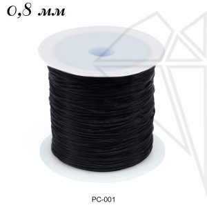 Эластичная силиконовая резинка 0,8 мм (черная)
