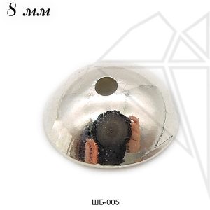 Шапочки для бусин 8 мм (родий)