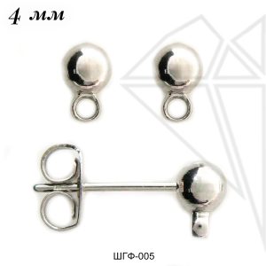 Швензы-гвоздики 4 мм (родий)