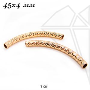 Трубочки с огранкой 45х4 мм (золото)