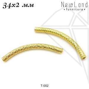 Трубочки с огранкой 34х3 мм (золото)