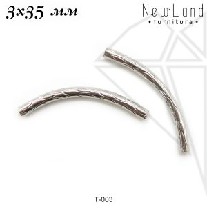 Трубочки с огранкой 2,5х35 мм (родий)