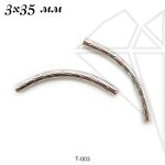 Трубочки с огранкой 2,5х35 мм (родий)