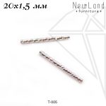 Трубочки с огранкой прямая 20х1,5 мм (родий)