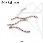 Трубочки с огранкой изогнутая 20х1,5 мм (родий)