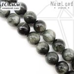 Тигровый глаз тонированный серый круглый 10 мм 1/2 нити