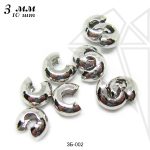 Обжимные бусины 3 мм, 10 шт (родий)