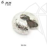 Обжимные бусины 6 мм, 1 шт (родий)