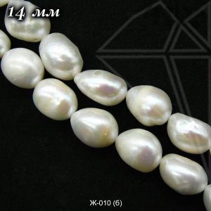Жемчуг белый фриформ 12 мм 1/2 нити (класс АА)