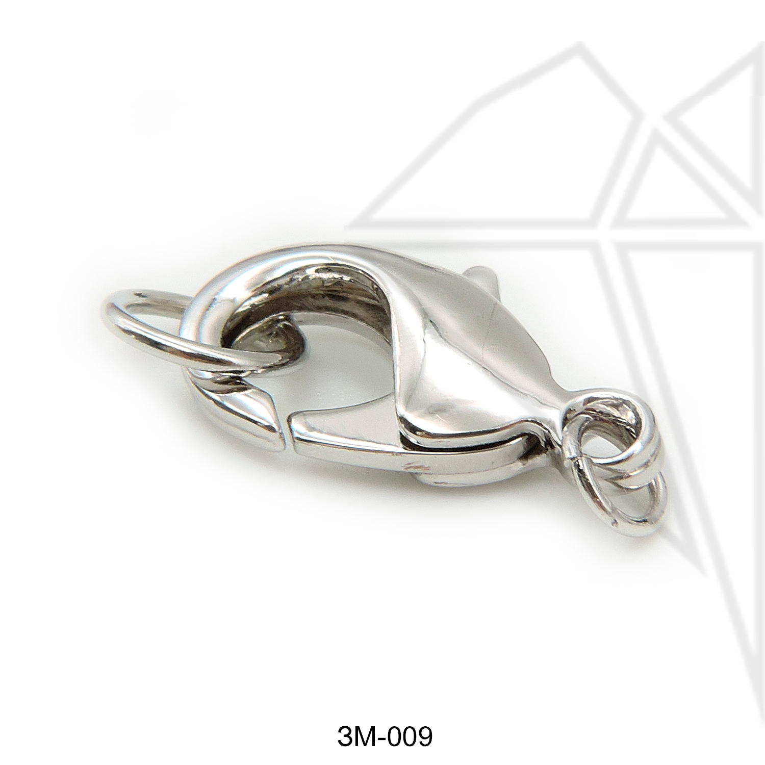 Замок карабин 20 мм (родий)