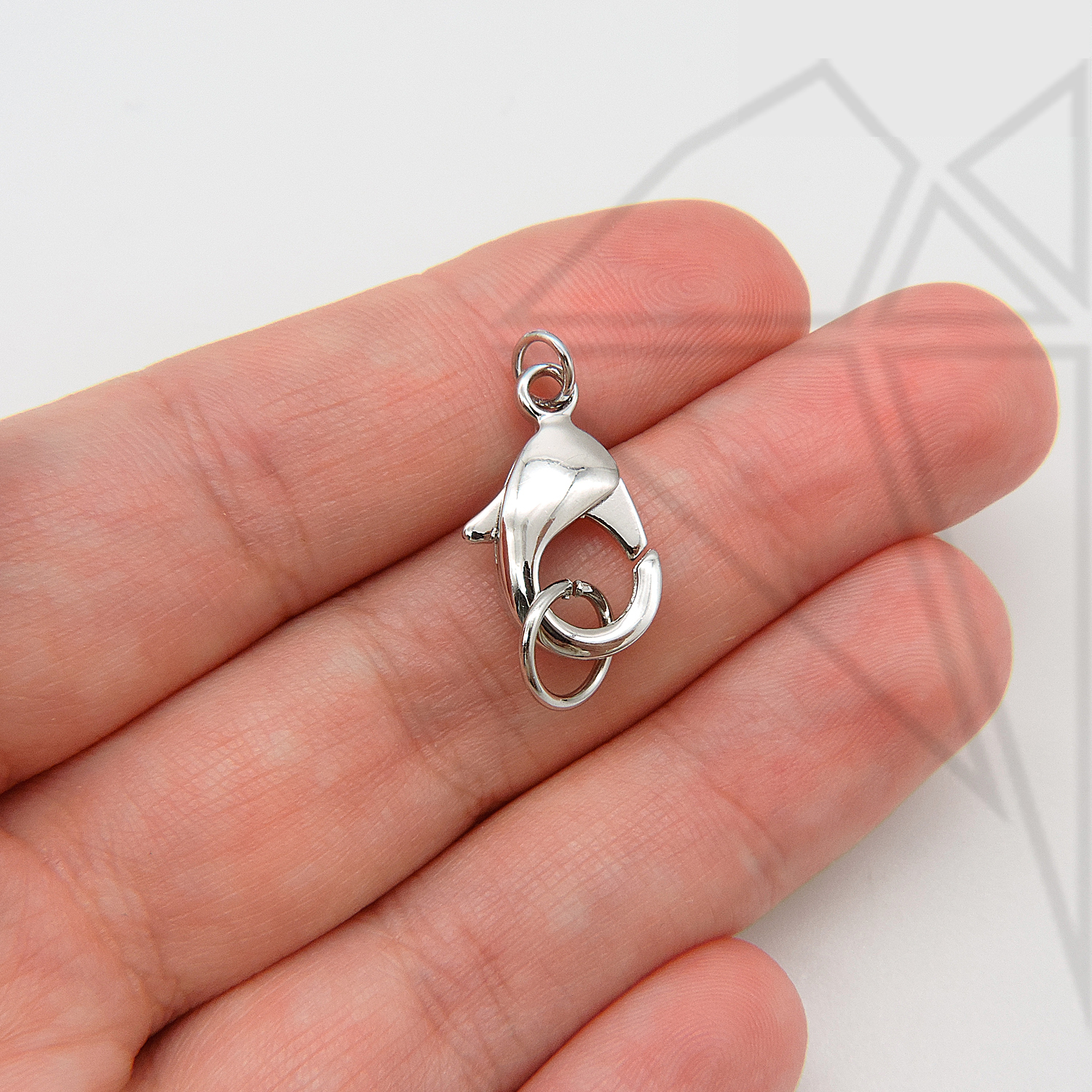 Замок карабин 20 мм (родий)